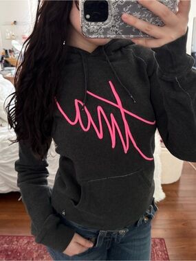 Vintage TNA Hoodie with Neon Pink Script Logo